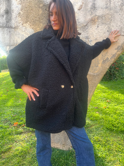 Poncho oversize noir