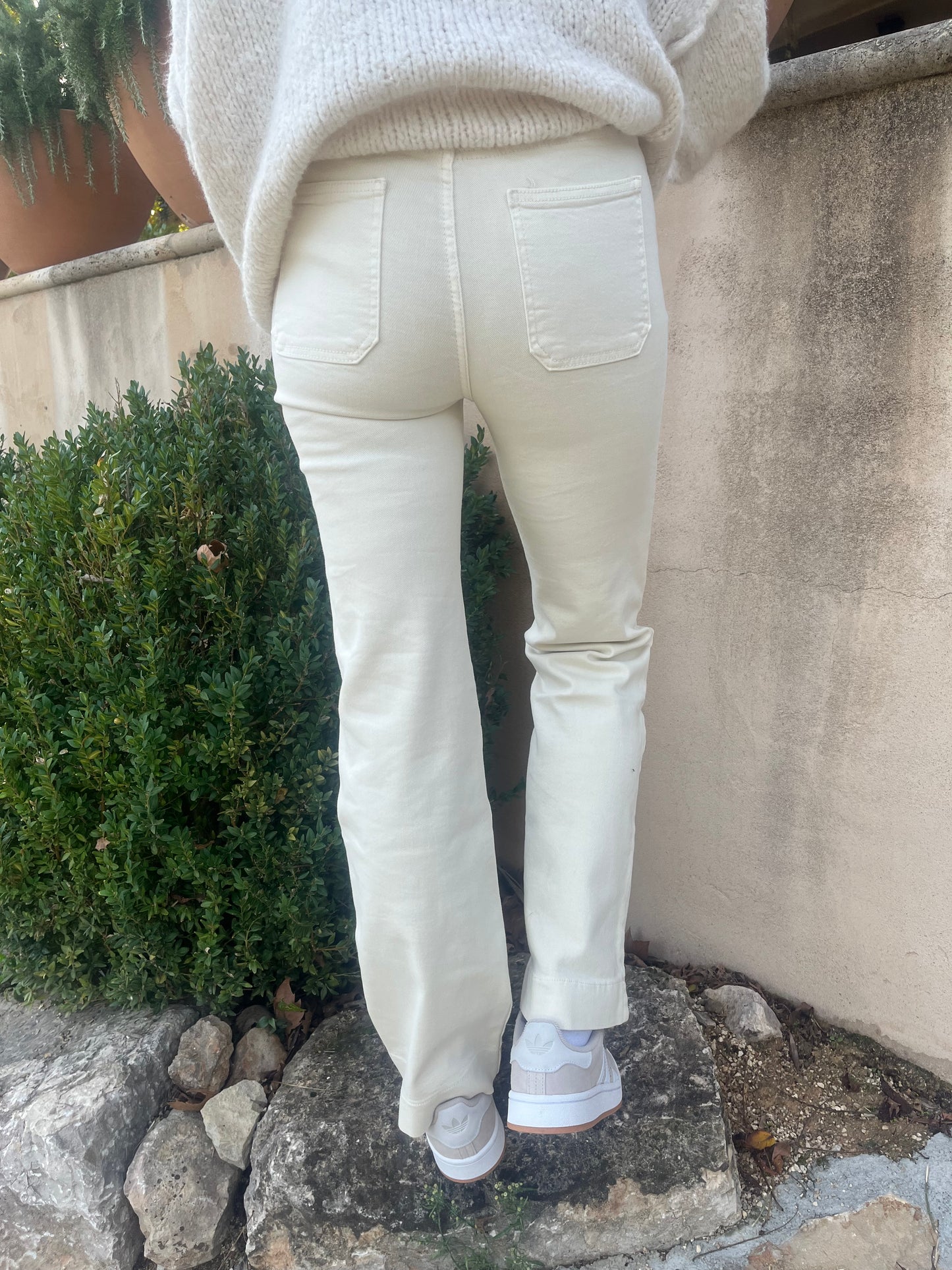 Jeans bijoux beige